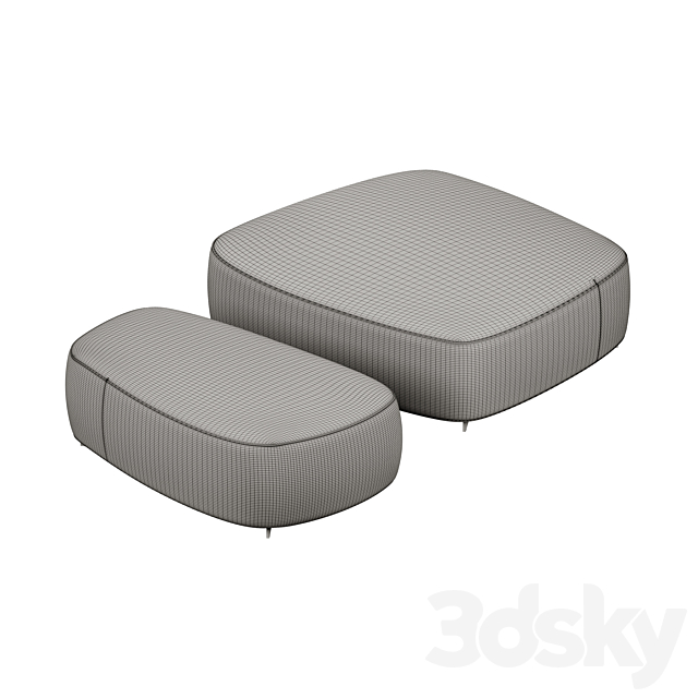 Poliform pouf Saint-Germain 3DSMax File - thumbnail 3