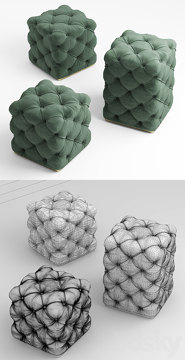 Poof fendi Kubus Ottoman 3DSMax File - thumbnail 3