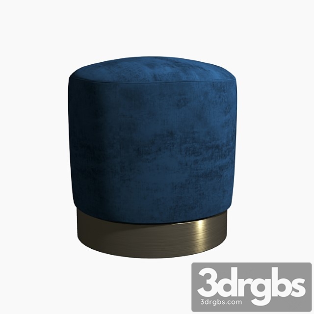 Poof osman blue velor 46 cm 2 3dsmax Download - thumbnail 1