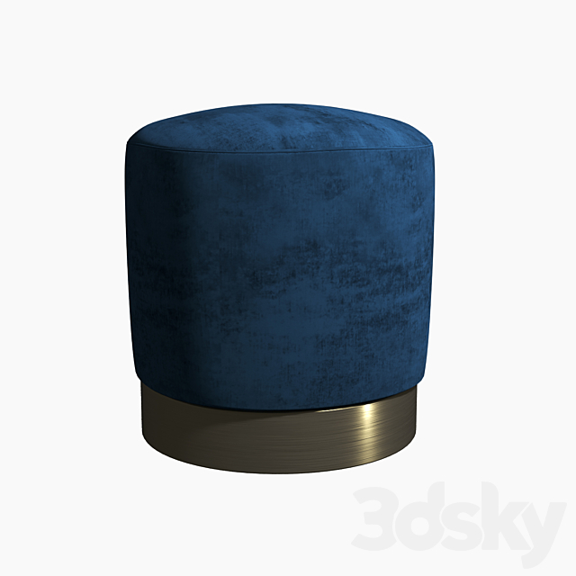 Poof Osman Blue velor 46 Cm 3DSMax File - thumbnail 1