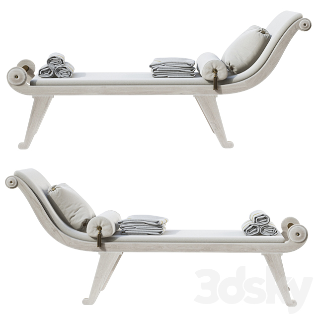 Pool chaise lounge 3DS Max Model - thumbnail 3