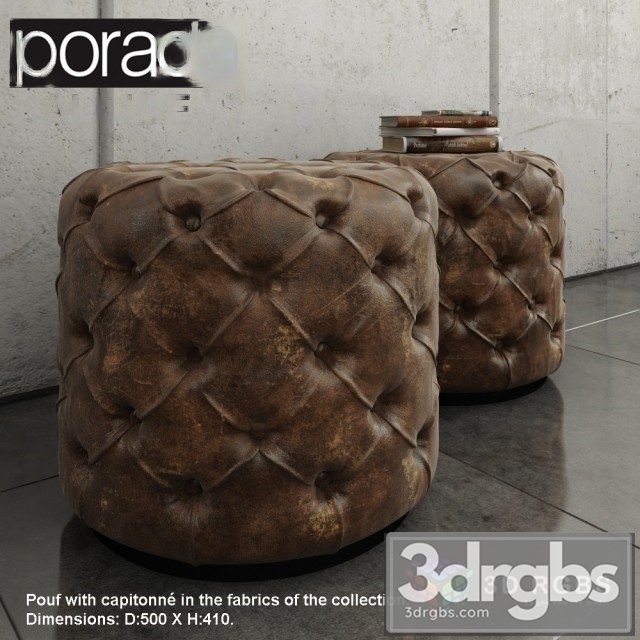 Porada Alcide Pouf 3dsmax Download - thumbnail 1