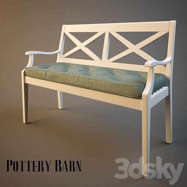 POTTERY BARN _ HAMPSTEAD BENCH & CUSHION 3DSMax File - thumbnail 1