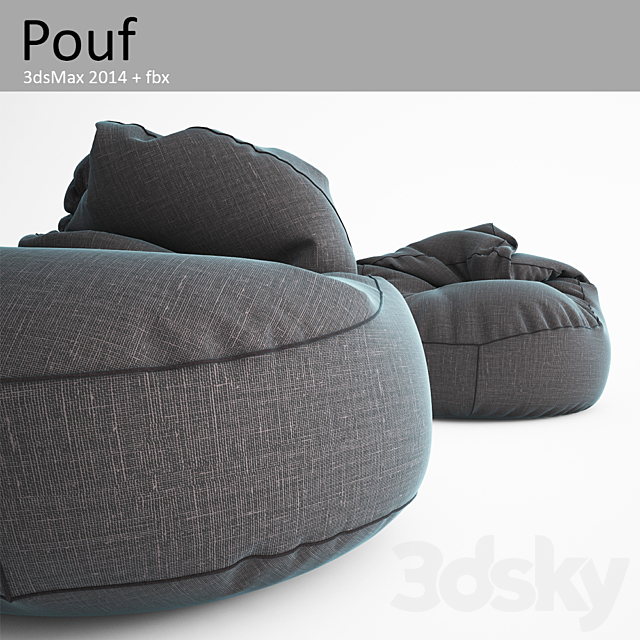 Pouf 3DS Max Model - thumbnail 1