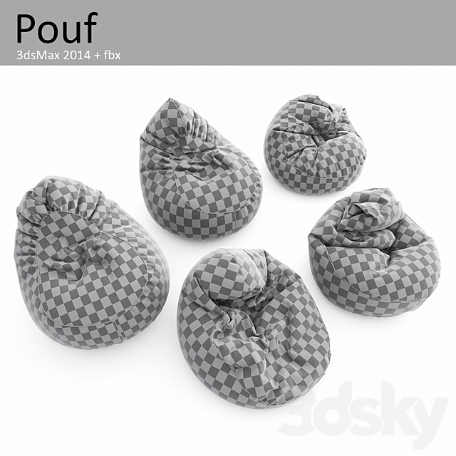 Pouf 3DS Max Model - thumbnail 3