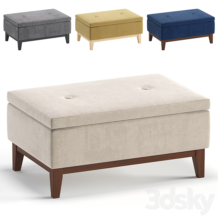 Pouf Blio 4 Colors Version divan.ru\/Пуф Блио Velvet Milk диван.ру 3DS Max Model - thumbnail 1