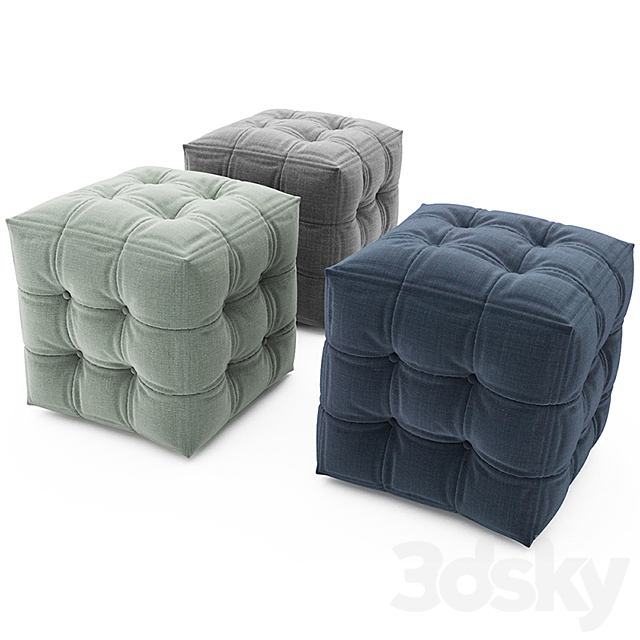 Pouf collection 01 3ds Max - thumbnail 1