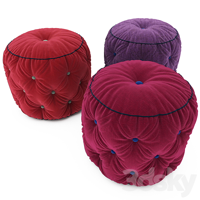 Pouf collection 02 3DS Max Model - thumbnail 2