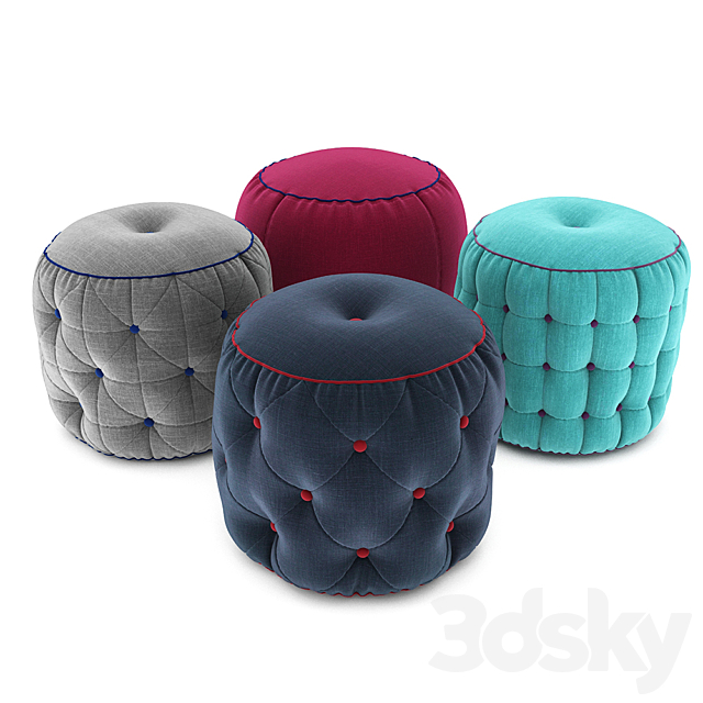 Pouf collection 05 3DSMax File - thumbnail 1