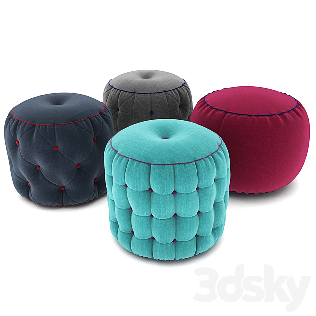 Pouf collection 05 3DSMax File - thumbnail 2