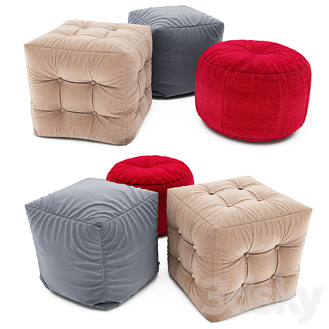 Pouf collection 09 3DSMax File - thumbnail 1