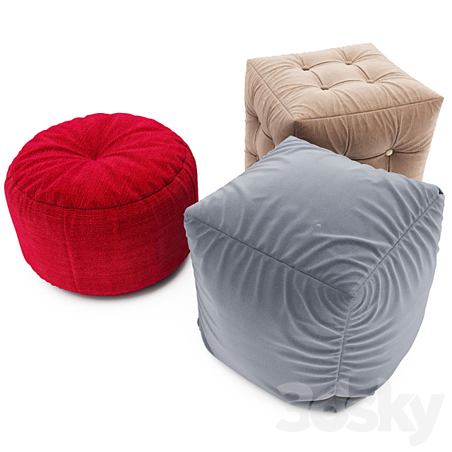 Pouf collection 09 3DSMax File - thumbnail 3