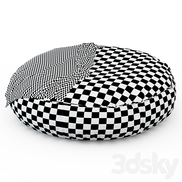 Pouf Elise 3DS Max Model - thumbnail 2