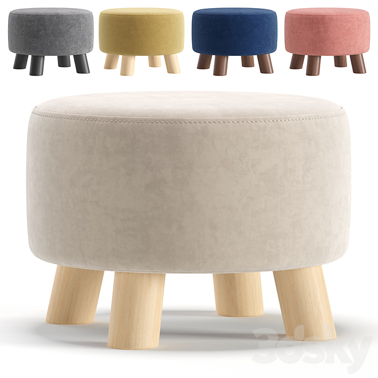 Pouf Elvi 5 Colors Version divan.ru\/Пуф Элви диван.ру 3DS Max Model - thumbnail 1