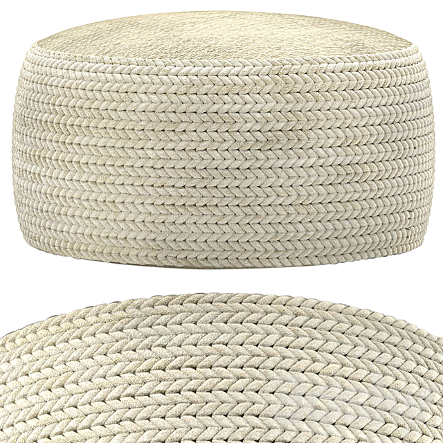 pouf Hira Natural Ivory Ottoman 3ds Max - thumbnail 1