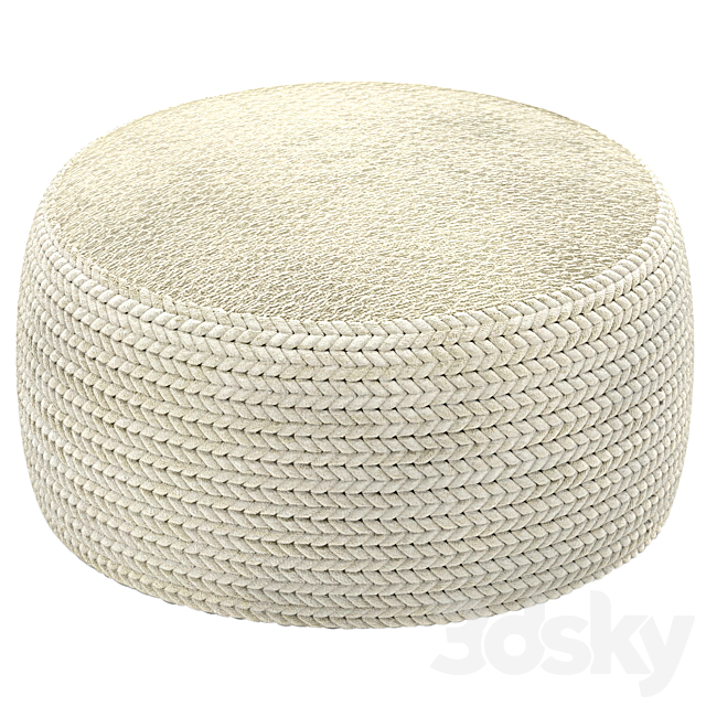 pouf Hira Natural Ivory Ottoman 3ds Max - thumbnail 2