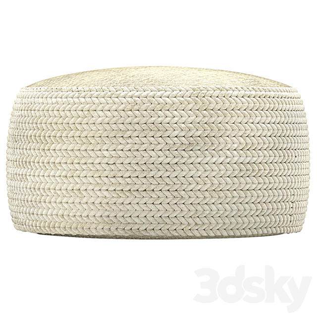 pouf Hira Natural Ivory Ottoman 3ds Max - thumbnail 3