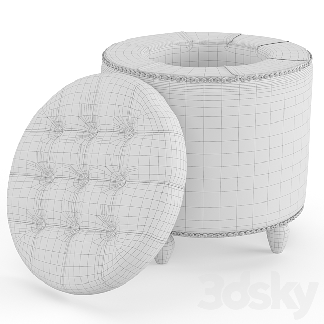 Pouf Leset Classic 3DS Max Model - thumbnail 5