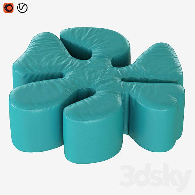 Pouf Margaret 3ds Max - thumbnail 1