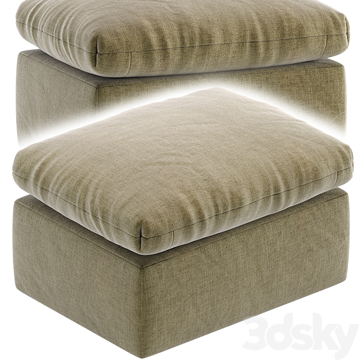 Pouf Parsi Velvet Mint Divan.ru\/Пуф Парси Диван.ру 3DS Max Model - thumbnail 2