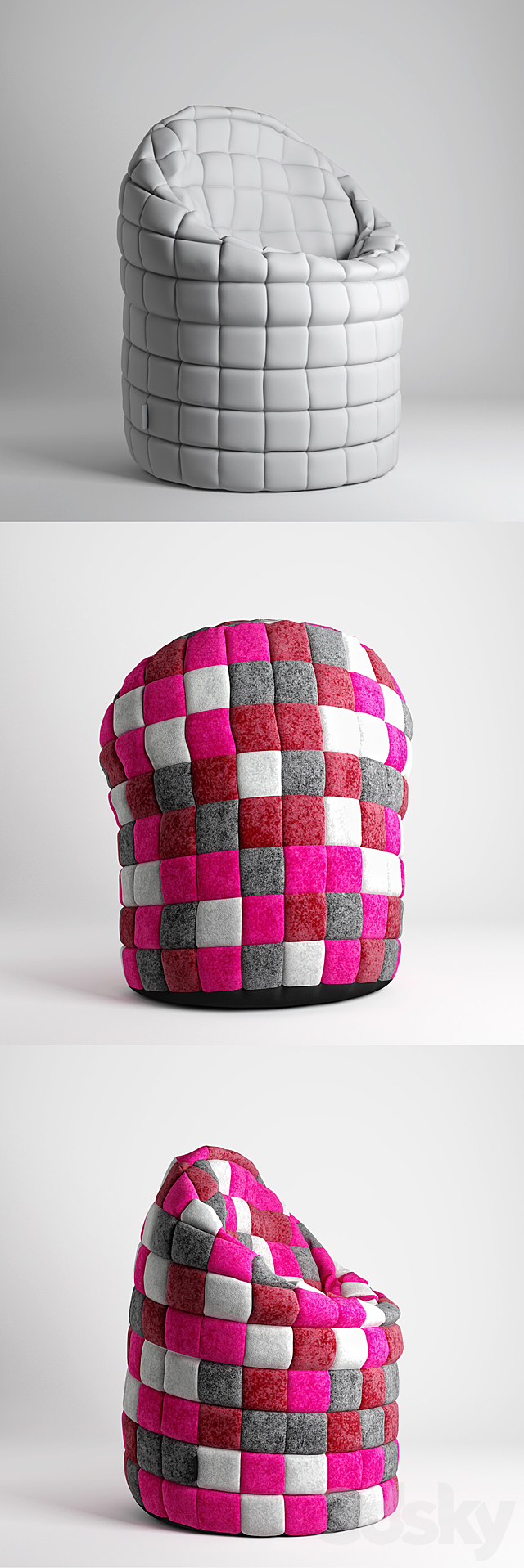 pouf pops 3DS Max Model - thumbnail 2