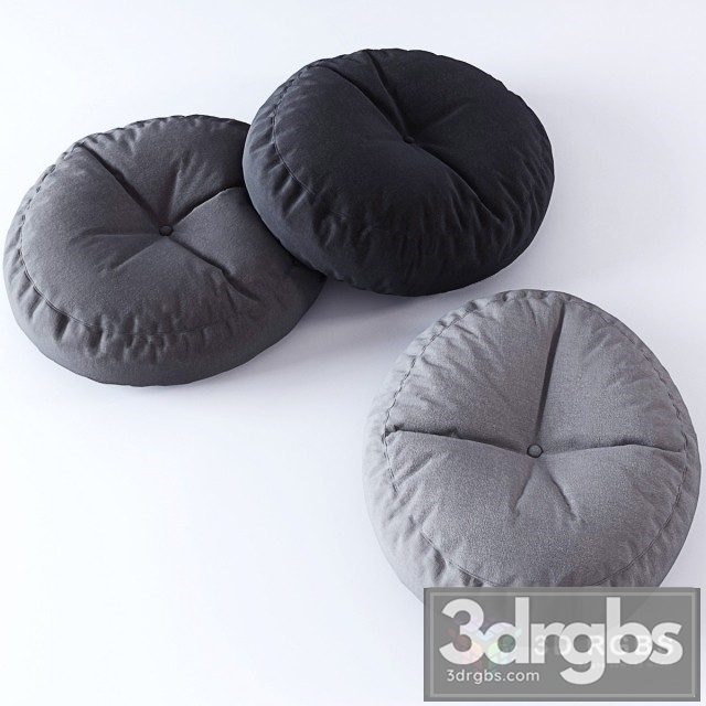 Pouf Rounded 3 Types 3dsmax Download - thumbnail 1