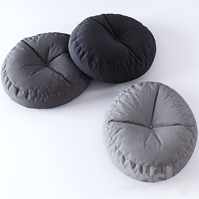 Pouf Rounded 3 types 3DSMax File - thumbnail 1