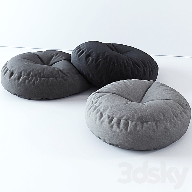 Pouf Rounded 3 types 3DSMax File - thumbnail 2