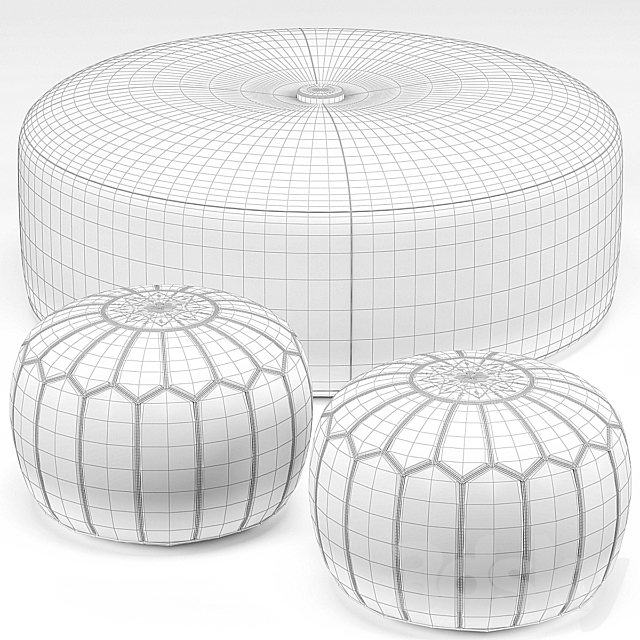 Pouf set 3DSMax File - thumbnail 3