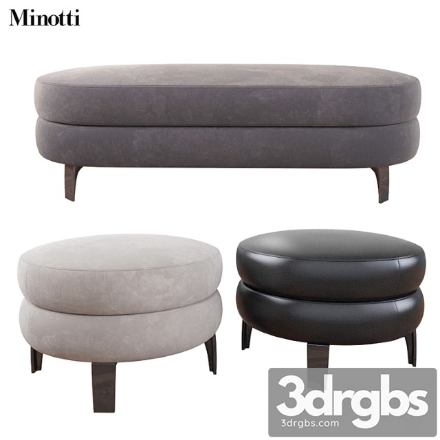 Pouf set danny minotti 2 3dsmax Download - thumbnail 1