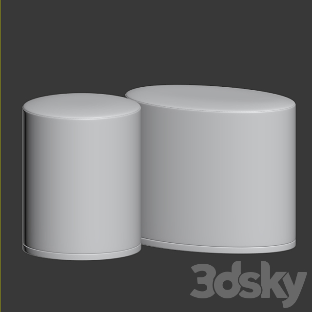 Pouf Set Gallotti & Radice 3ds Max - thumbnail 3