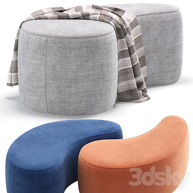 Pouffe Cork 7 Colors Version divan.ru 3DS Max Model - thumbnail 1