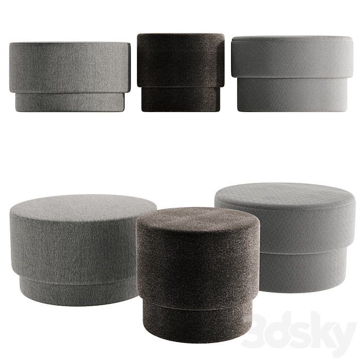 Pouffe set Normann Copenhagen 3DS Max Model - thumbnail 1