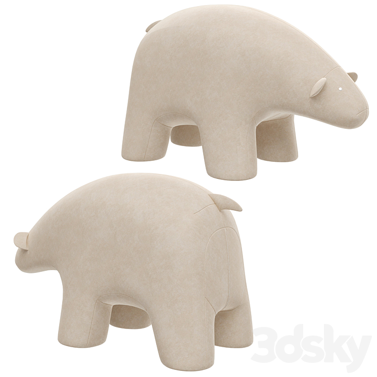 Pouffe Sweet Bear Light 3DS Max Model - thumbnail 1