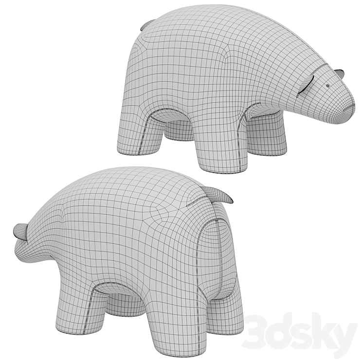 Pouffe Sweet Bear Light 3DS Max Model - thumbnail 2