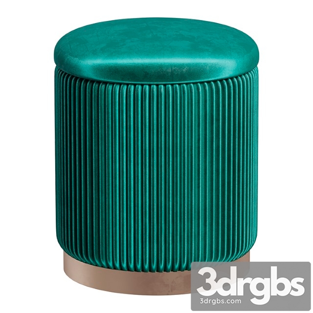 Pouffe With Drawer Beatrice Glossy Velor in 4 Colors 3dsmax Download - thumbnail 1