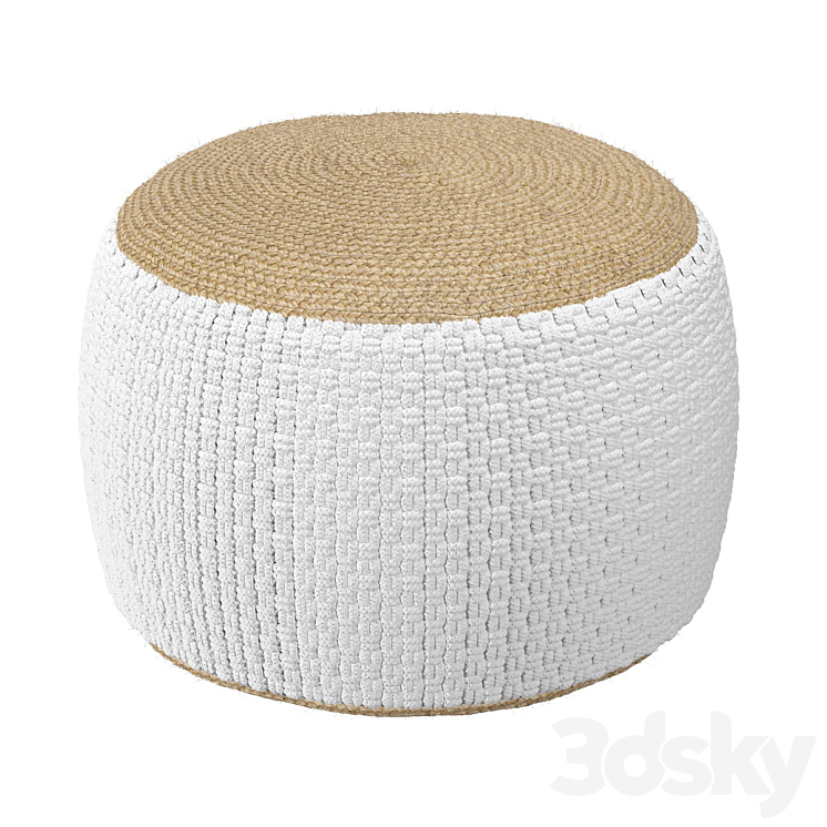 Pouffe woven from jute and cotton Knot 3DS Max Model - thumbnail 3