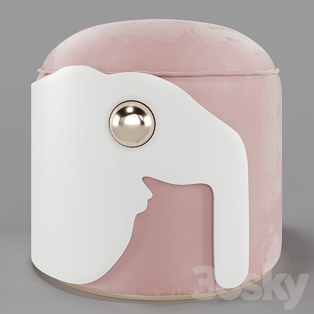 Poufs Circu Animal Stools collection 3ds Max - thumbnail 3