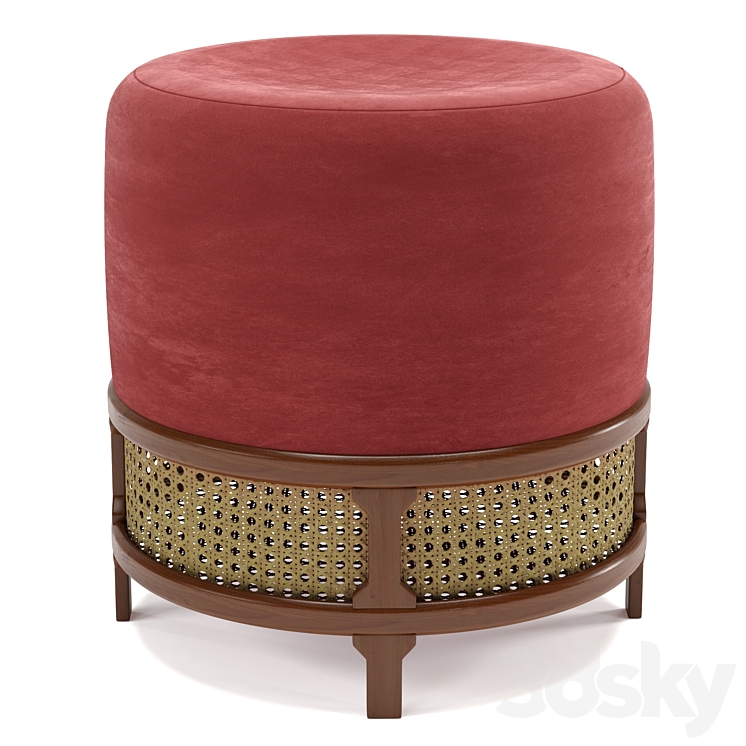 poufs Vol5- Pouf Wood Tailors Club 3DS Max Model - thumbnail 2