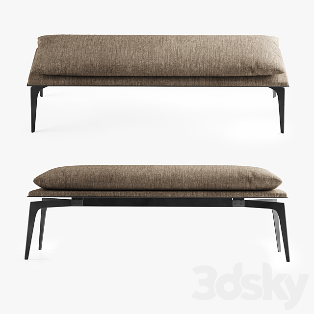 Prong bench (long) 3DS Max Model - thumbnail 2