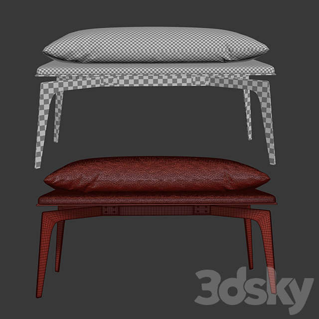 Prong bench (short) 3DSMax File - thumbnail 3