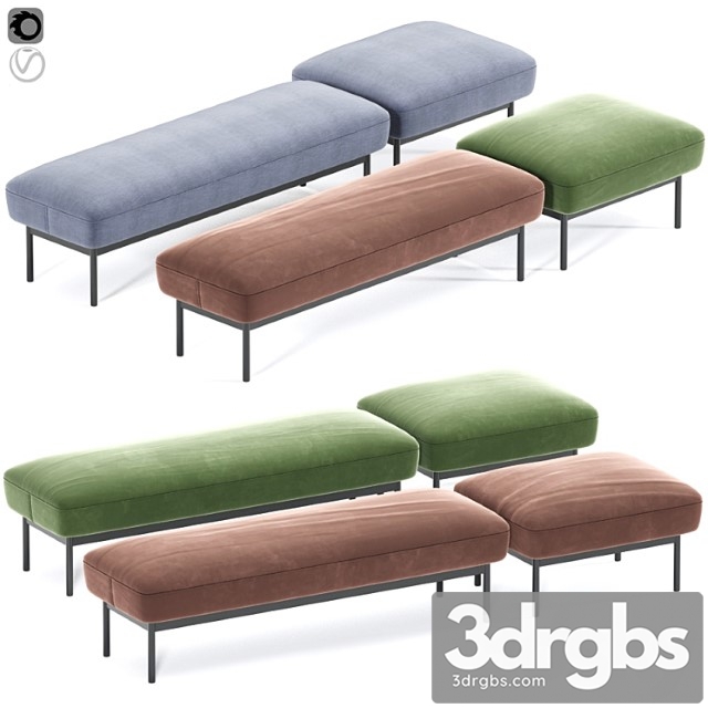 Puff puff bench by blu dot 2 3dsmax Download - thumbnail 1