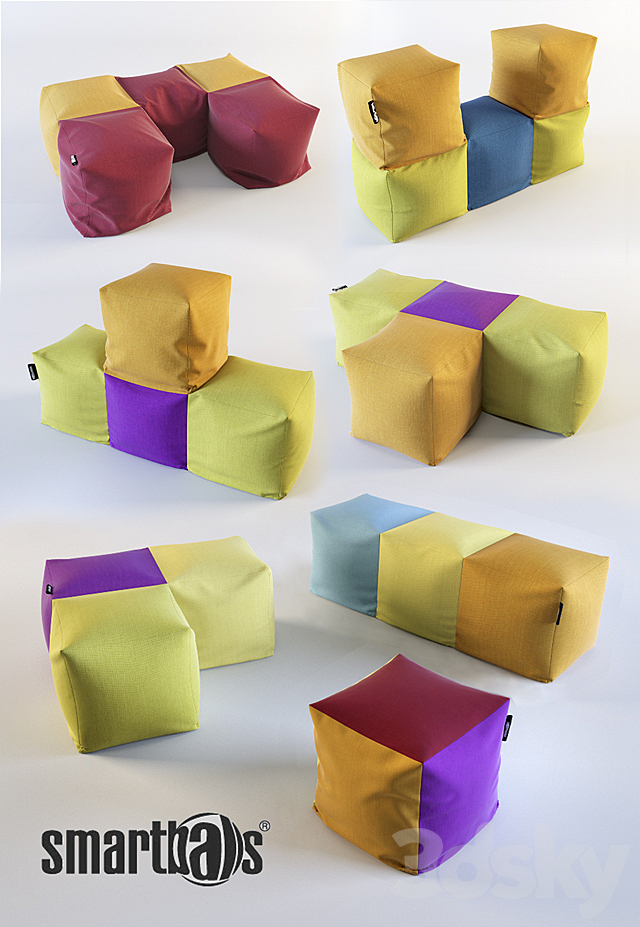 Puffs Kids Tetris _ from Smartballs. 3DS Max Model - thumbnail 1