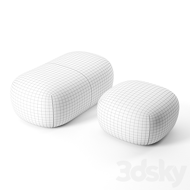 Pukka pouf by Ligne Roset 3DS Max Model - thumbnail 2