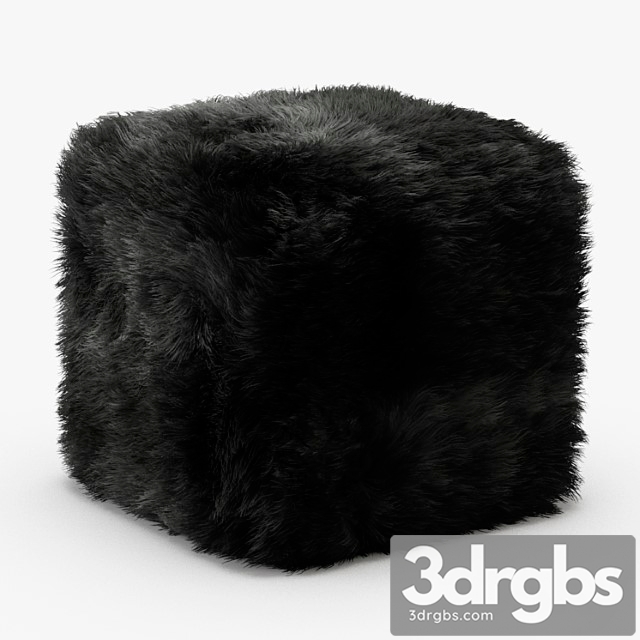 Pure sheepskin luxury foot stool 2 3dsmax Download - thumbnail 1