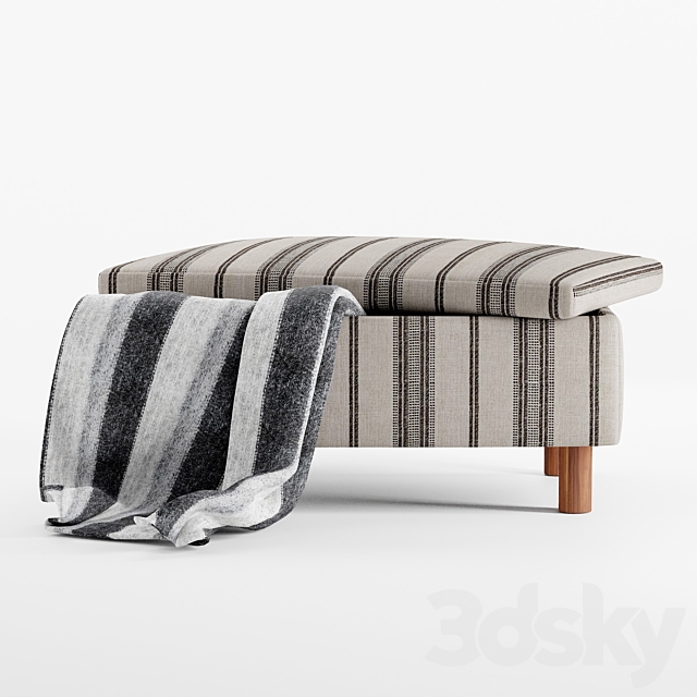 Quinn striped ottoman 3ds Max - thumbnail 3