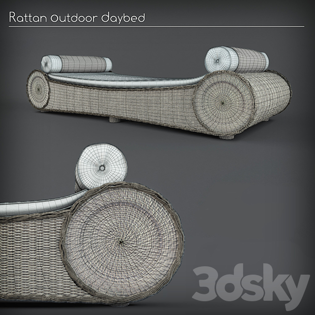 RATTAN OUTDOOR DAYBED 3DSMax File - thumbnail 2