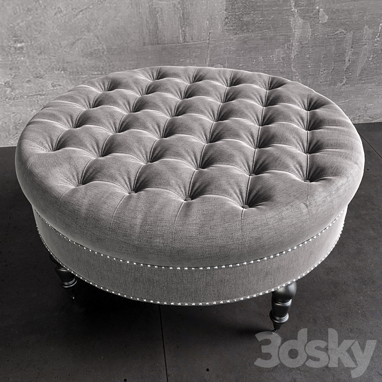 Ravi Tufted Ottoman 3DS Max Model - thumbnail 1