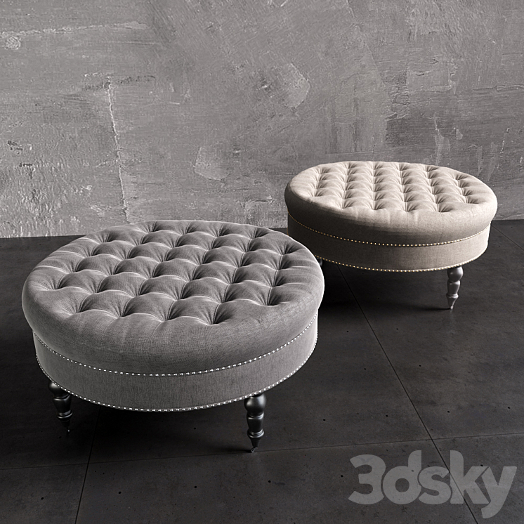 Ravi Tufted Ottoman 3DS Max Model - thumbnail 2