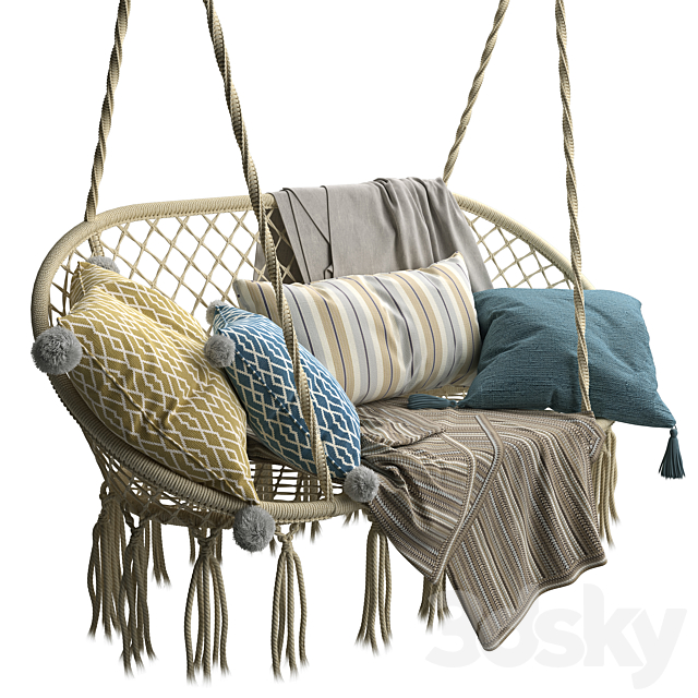 Reelak Double Swing Seat 3DSMax File - thumbnail 1